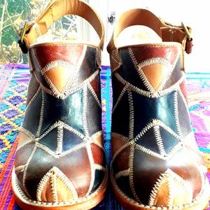 Freebird by Steven Patchwork Gold Mules/Booties
